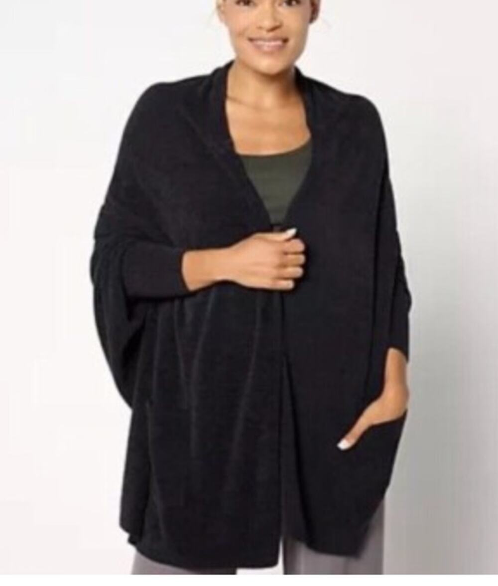 Barefoot Dreams NWT CozyChic Ultra Lite Black Cardigan Sweater L/XL